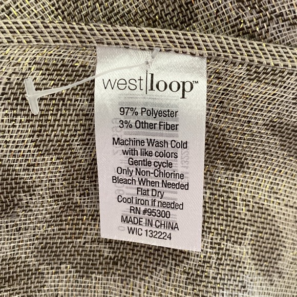 West Loop women’s sparkle silver gray metallic shawl, wrap, scarf animal print - Picture 9 of 17